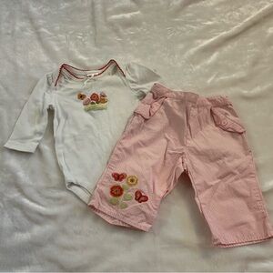 Gymboree flower embroidered pant set